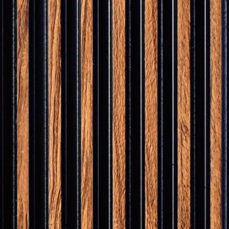Honey Teak Black Slat – E3 Clads SHALLOM wall panel texture