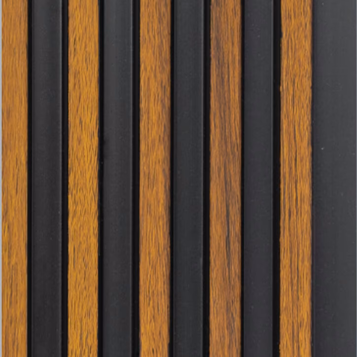 Teak Ribbon Black – E3 Clads ALDURA VOL II wall panel texture