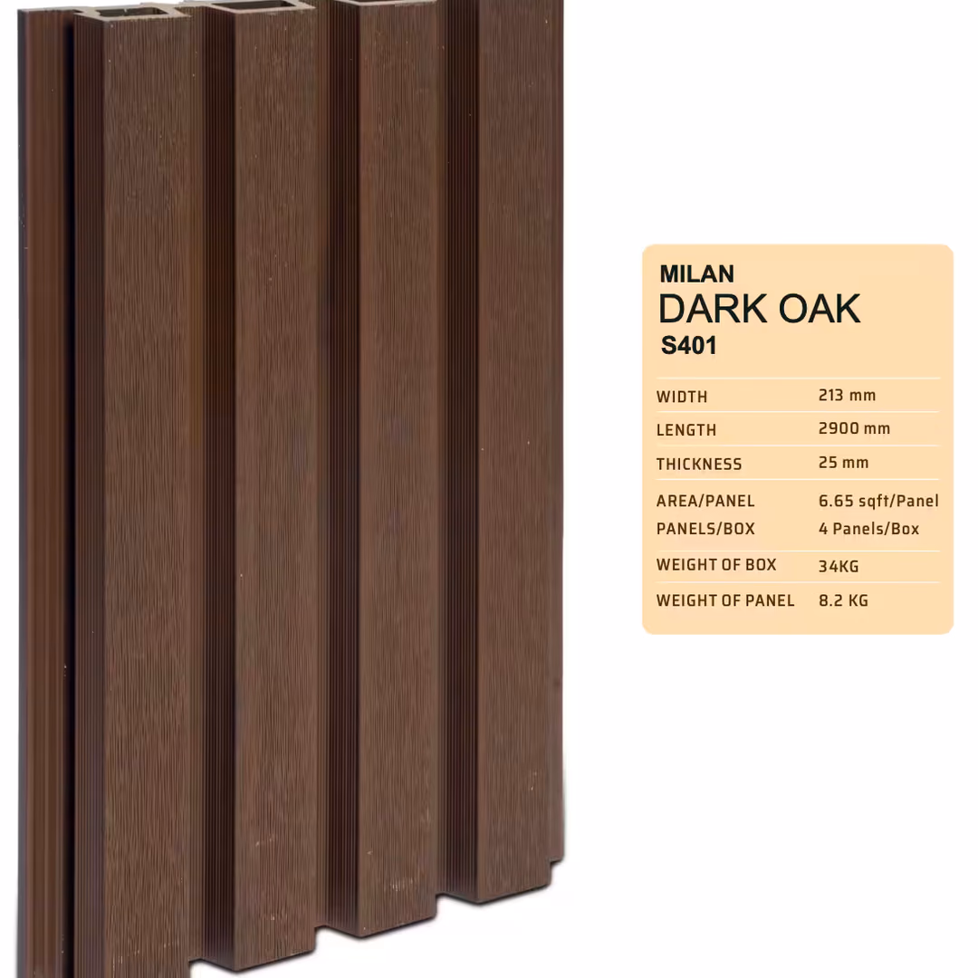 S401 - Dark Oak Dark Oak WPC wall panel – Louver Studio – view 2