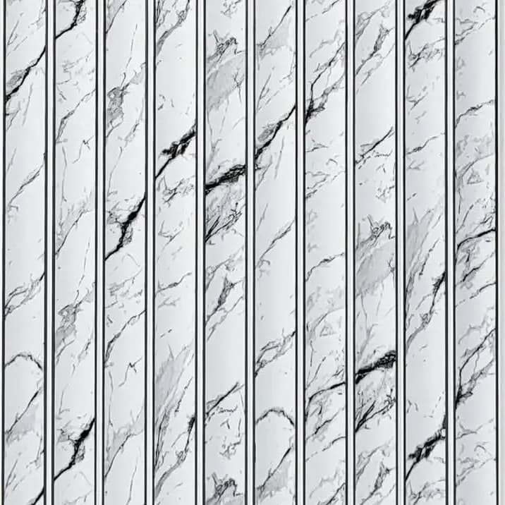 PHOENIX 9004 - White Veined Marble – White Veined Marble Charcoal wall panel by E3 Clads, 9.5 ft x 12 in, Matt finish – Louver Studio Bangalore