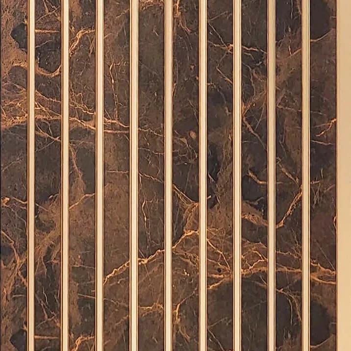 PHOENIX 9018 - Dark Copper Vein – Dark Copper Vein Charcoal wall panel by E3 Clads, 9.5 ft x 12 in, Matt finish – Louver Studio Bangalore