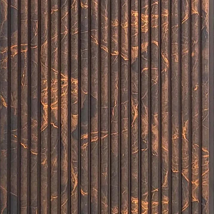 PHOENIX 9014 - Bronze Copper Floral – Bronze Copper Floral Charcoal wall panel by E3 Clads, 9.5 ft x 12 in, Matt finish – Louver Studio Bangalore