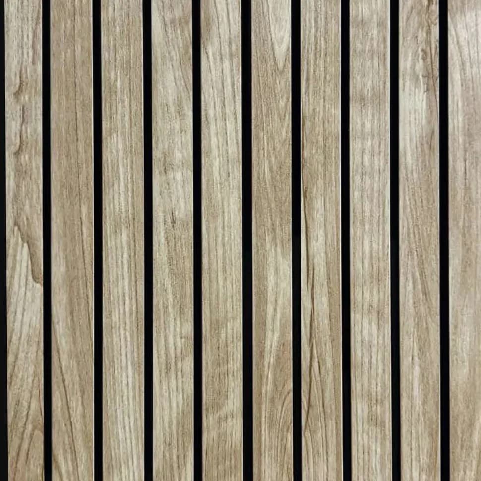 LS-116 - Smoked Ash – Smoked Ash PVC wall panel by Louver Studio, 9.5 ft x 1 ft, Matt finish – Louver Studio Bangalore