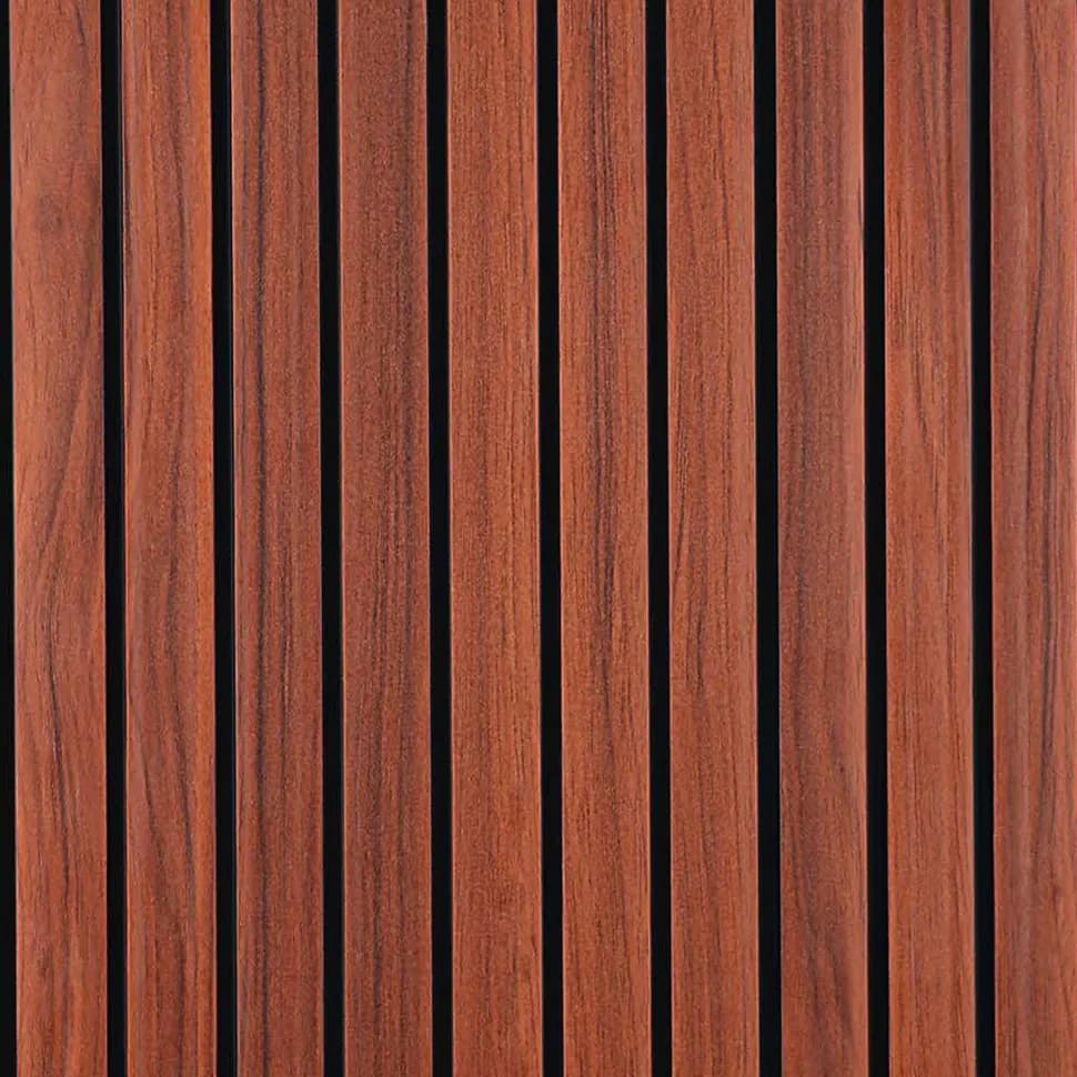 LS-101 - Cherry Red – Cherry Red PVC wall panel by Louver Studio, 9.5 ft x 1 ft, Matt finish – Louver Studio Bangalore