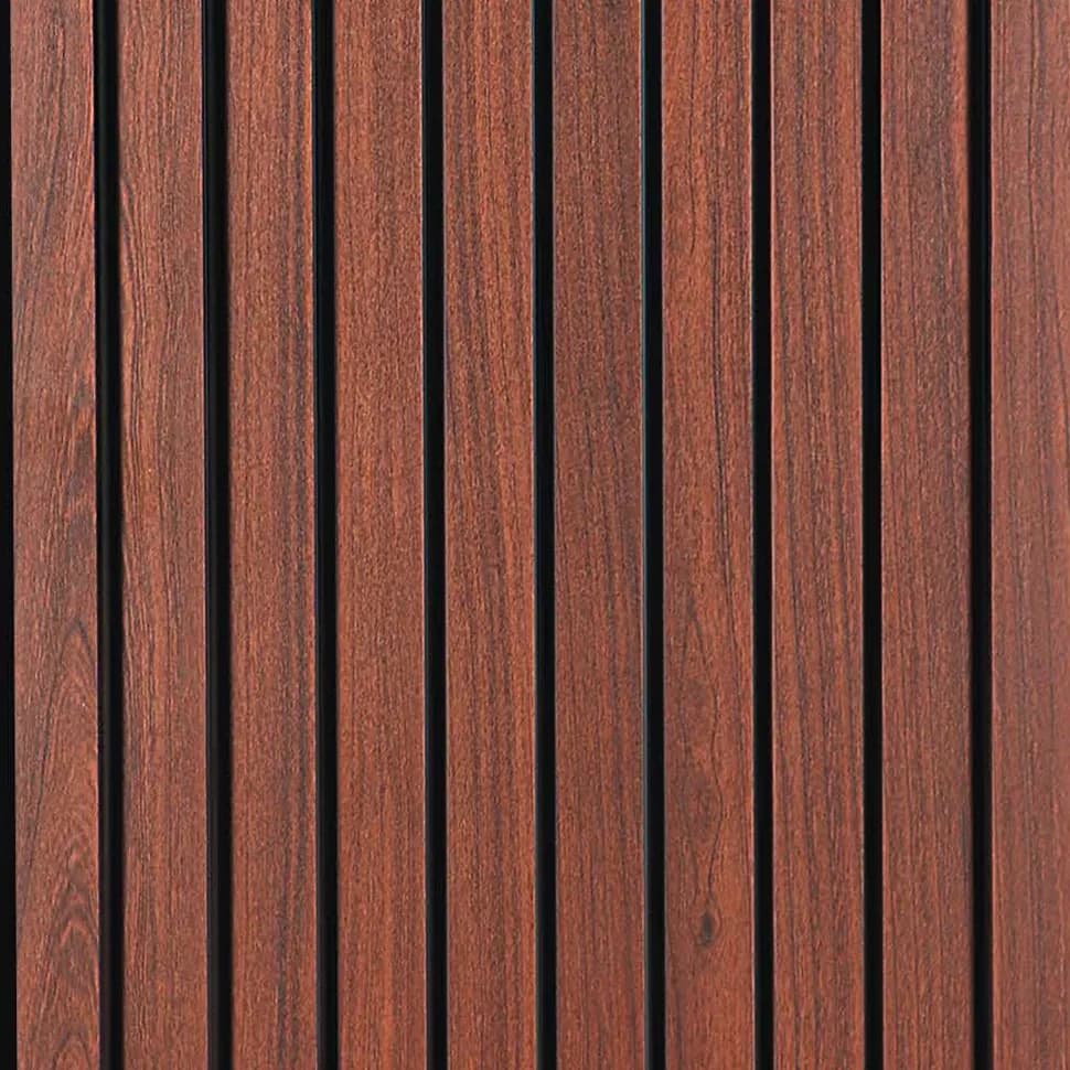 LS-113 - Royal Mahogany – Royal Mahogany PVC wall panel by Louver Studio, 9.5 ft x 1 ft, Matt finish – Louver Studio Bangalore