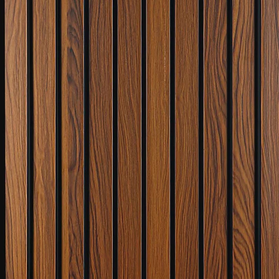 LS-105 - Chestnut Brown – Chestnut Brown PVC wall panel by Louver Studio, 9.5 ft x 1 ft, Matt finish – Louver Studio Bangalore