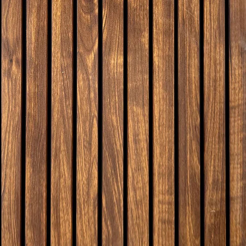 LS-98 - Natural Teak – Natural Teak PVC wall panel by Louver Studio, 9.5 ft x 1 ft, Matt finish – Louver Studio Bangalore