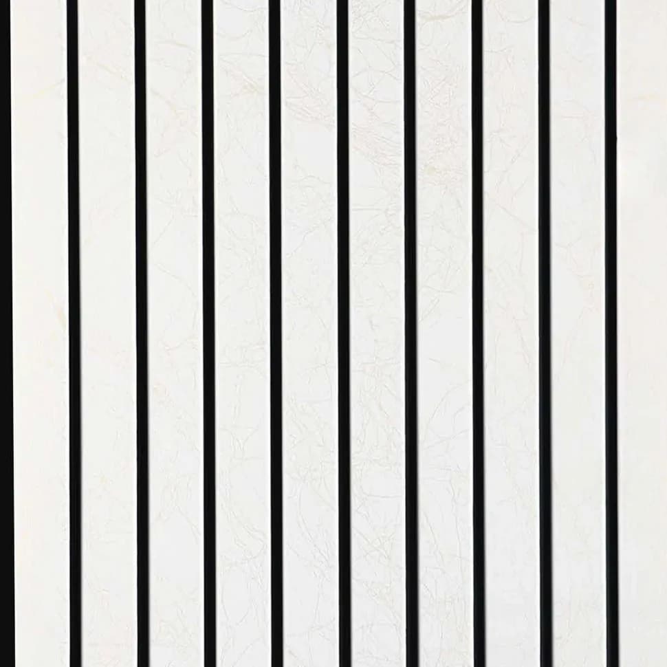 LS-102 - Ivory White – Ivory White PVC wall panel by Louver Studio, 9.5 ft x 1 ft, Matt finish – Louver Studio Bangalore